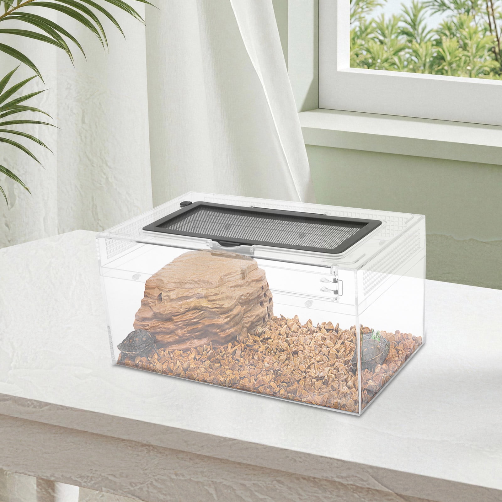 Wekvgz Reptile Terrarium Clear Breathable Reptile Breeding Box Multipurpose Gecko Container for Snake Tarantula Hermit Crab Jumping Spider