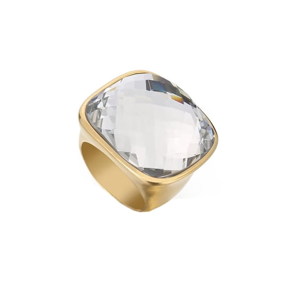 HIJONES Men's Stainless Steel Punk Square Faith Cross Enamel Statement Ring Gothic Biker Finger Jewellery Black Size 12