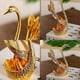 thumbnail image 5 of 6 Pieces Coffee Spoons With Swan Holder Teaspoons Dessert Spoons, Swan Shape Spoons Set, Coffee Spoons Gold Vintage With Stand Swan Bottom Cutlery Set, 5 of 5