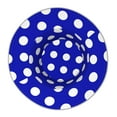 thumbnail image 2 of Daiia Blue And White Polka Dot Pattern Bucket Hat - Trendy Cotton Sun Hat for Beach, Golf, Fishing - Fun Outdoor Vacation Boonie for Men and Women, 2 of 9