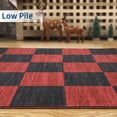 thumbnail image 6 of Haperlare 5'x7' Christmas Area Rug Checkered Decorative Carpet, Non-Slip Washable Rug Stain-Resistant Low Pile Floor Mats for Living Room Bedroom Home Decor, Red Black, 6 of 7