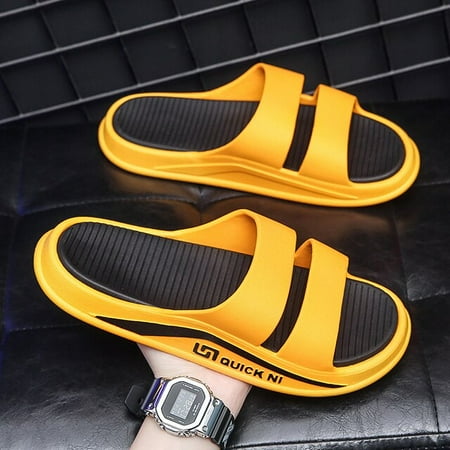 

KEEROP 2022 New Men s Slippers PVC Thick Bottom Summer Non-slip Shoes Indoor Beach Soft Slippers Sandal Household Men Flip Flops