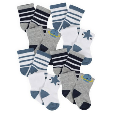 Gerber Baby Boys Organic Wiggle-Proof Crew Socks, 10-Pack - Walmart.com