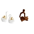 thumbnail image 1 of estatua de cisne,Estatuas y figuras de cisnes de cerámica modernas Esculturas,Escultura de animales Decoración centro de mesa,Figura de pensador abstracto,Estatua de pensador, 1 of 8