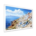 thumbnail image 2 of Designart "Coastal Dreamscape Greece V" Landscapes Framed Wall Art Decor - Country Blue Greece Entryway Framed Wall Art, 2 of 6