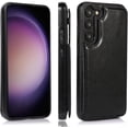 thumbnail image 6 of Design for Galaxy S23 Plus Case with Credit Card Holder Slot PU Leather Wallet Phone Cases Stand Kickstand Durable Shockproof Protective Cover for Samsung S23+ Women Men 6.6 inch Black, 6 of 12