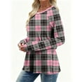 thumbnail image 6 of Buffalo Plaid Pullover Women's Round Neck Tops Casual Long Sleeve Shirts Tees Fashion 2025 Outfits Fall Winter Base Layers Soft Cozy Clothes, 6 of 9