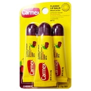 Carmex Daily Care Moisturizing Lip Balm, Fresh Cherry with SPF 15, 3 Count
