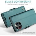 thumbnail image 3 of Flip Wallet Case for iPhone 15 Pro Max, with RFID Blocking Card Holder Kickstand Magnetic Closure Protective Luxury Leather Cover for iPhone 15 Pro Max 6.7 inch (Teal), 3 of 18