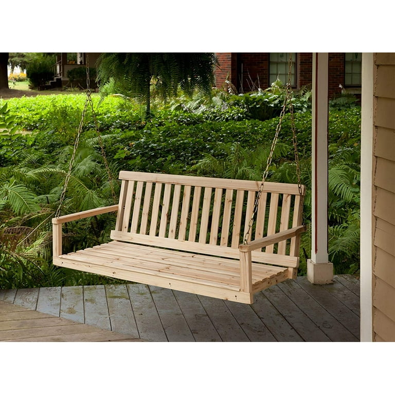 Jack Post Jennings Traditional 4 Foot Swing Seat with Chains in Unfinished hardwood
