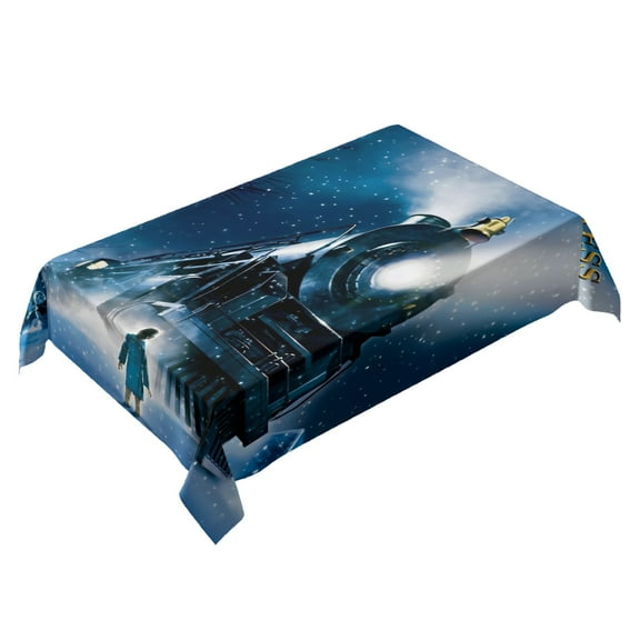 The Polar Express-theme square tablecloth has an iconic print, fits most tables, and is easy to care for perfect gifts for fans friends and family，55" x 71"（140*180cm）
