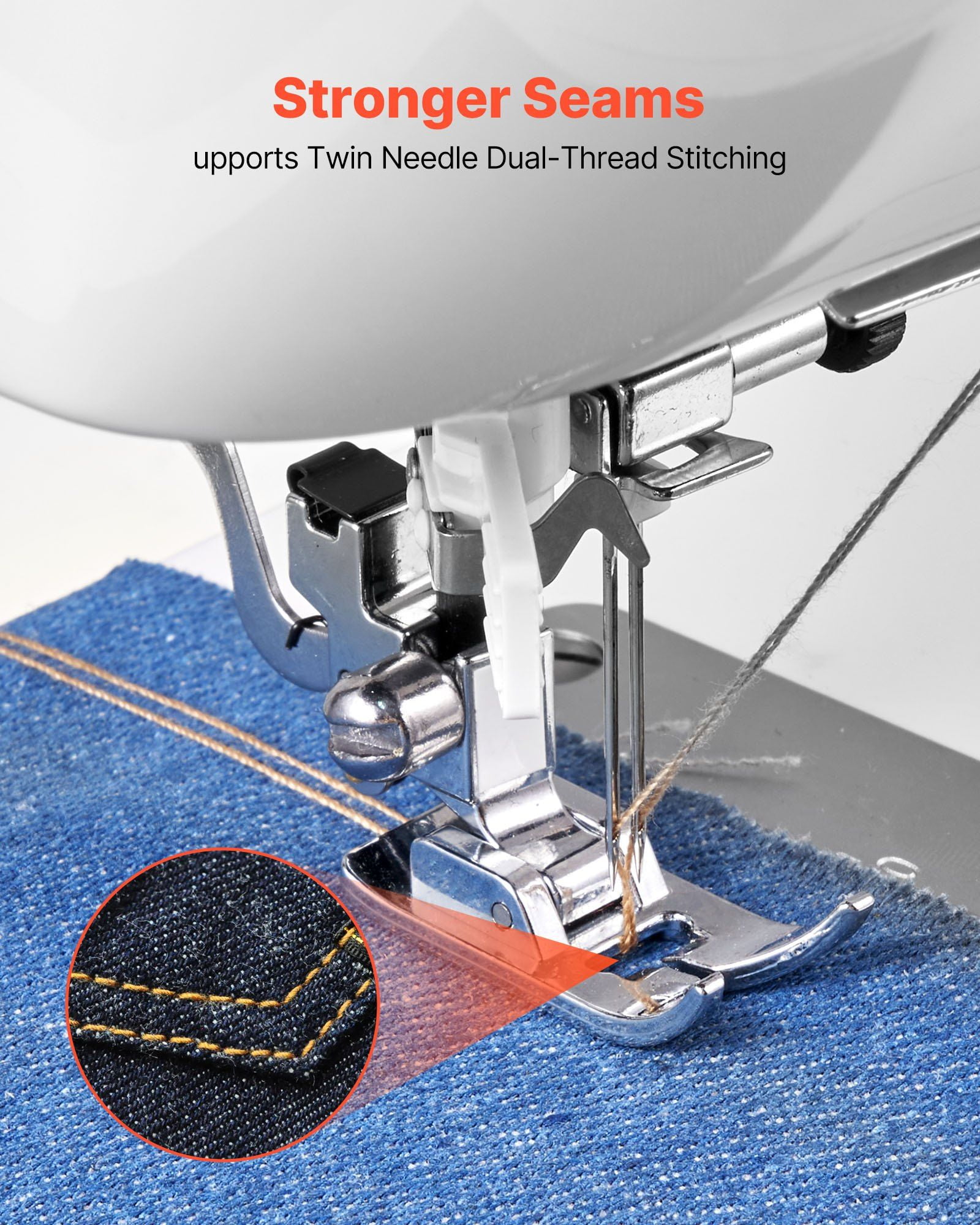 Computerized Sewing Machine Digital Sewing Machine with 60 Built-in Stitches, LED Display, Heavy-Duty Metal Frame, Automatic Needle Threader, Adjustable Stitch Length and Width, Free Arm, Foot Pedal
