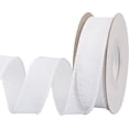 thumbnail image 1 of Joycrosso Burlap Wired Edge Ribbon 1 inch x 10 Yards, White, Ideal for Crafting, Gift Wrapping, Wreath, Christmas Tree, and Rustic Wedding Decorations, 1 of 4