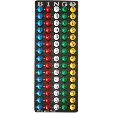 MR CHIPS Bingo Master Board and Easy Read 7/8" Bingo Balls with Fade and Scratch Resistant Large Numbers and Large Letters That Will Never Rub Off