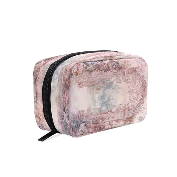 BZSMCE Makeup and Cosmetic Bag Women Simple Ornate Gate with Floral Pattern Square Cosmetic Bag