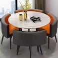 thumbnail image 4 of Simple Reception Negotiation Imitation Marble Pattern Wooden Table Chair Group Rest Area Office Meeting Restaurant Table  Chair My Lux Decor Round, 4 of 30