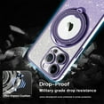 thumbnail image 4 of TECH CIRCLE Magnetic Shockproof For iPhone 13 Pro Case Compatible with MagSafe Military Drop Protection Sturdy Stand Slim Bling Sparkle Magnetic Protective Case for iPhone 13 Pro 6.1" 2021,Blue, 4 of 7