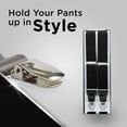 thumbnail image 4 of Mens Elastic Y-Back Adjustable Clip-on Suspenders With Leather Trim- Brown (Regular, 46" Long), 4 of 6
