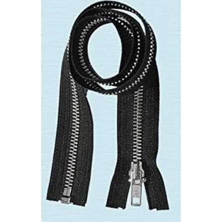 YKK 27" Aluminum Jacket Zipper Separating Bottom Black