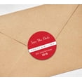 thumbnail image 3 of Darling Souvenir Round 45 Pcs Custom Save The Date Stickers Personalized Wedding Bride Groom Names And Date Envelope Seals - Red, 3 of 4