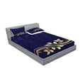 thumbnail image 2 of Ambesonne Floral Fitted Sheet & Pillow Sham Set, Romantic Royal Leaves, Calking, Purple Indigo, 2 of 2