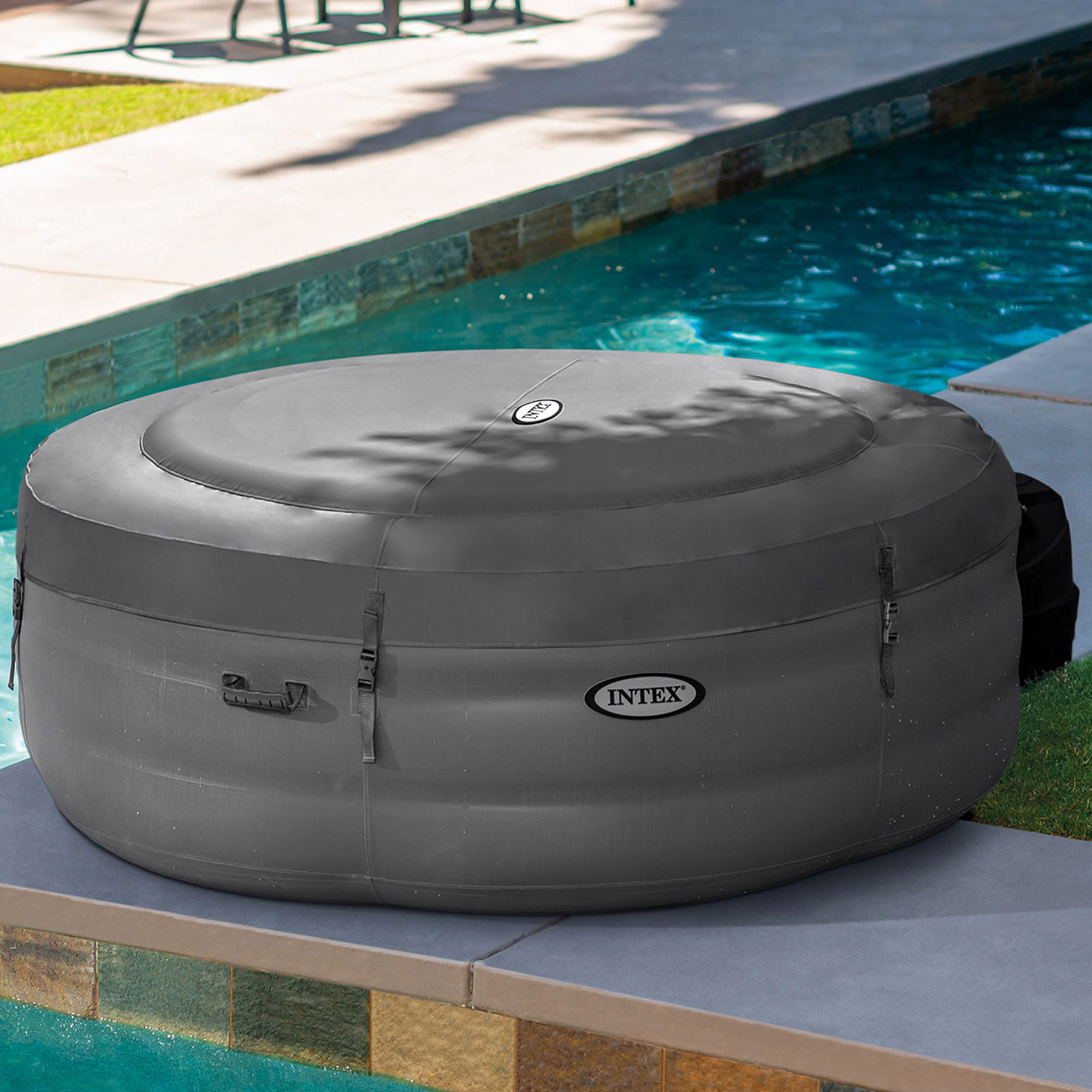 INTEX PureSpa Plus Greywood Deluxe 4-Person Inflatable Hot Tub Spa w/ Jets - image 4 of 9