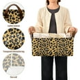 thumbnail image 5 of Black Leopard Print Collapsible Storage Bins Fabric Shelf Baskets with Handles 16.9"x11.4"x7.7" Closet Organizer, 5 of 8