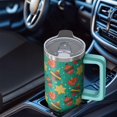 thumbnail image 5 of Green 30oz Holiday Tumbler with Lid and Straw, Snowflakes Stainless Steel Insulated Cup Gifts for Women Men, 5 of 5
