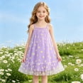 thumbnail image 2 of Ruiwil Toddler Girls Nightgown Size 3-4 Years Dailywear Casual Summer Soft Clothes Flower Print Sleeveless Spaghetti Straps Girls Sleep Dress Light Purple, 2 of 4