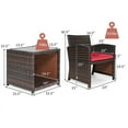 thumbnail image 2 of Gymax 3PCS Rattan Patio Conversation Furniture Set Yard Outdoor w/ Red Cushions, 2 of 9