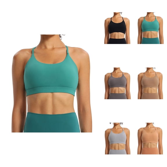 Sports Bras for Women Breathable Workout Bra for Gym Adjustable Spaghetti Strap Sports Bra for Women Scoop Neck Wireless Padded Push Up Comfort Crop Top for Outdoor Fitness & Yoga