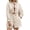 Beige, variant on Long Lantern Sleeve Tie Front Women Casual Jumpsuit Shorts One Piece Romper