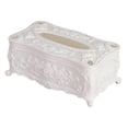 thumbnail image 4 of Caja de pañuelos con tapa, soporte para pañuelos de escritorio, almacenamiento de toallas de papel, regalos, dispensador de servilletas multiusos para Blanco, 4 of 8