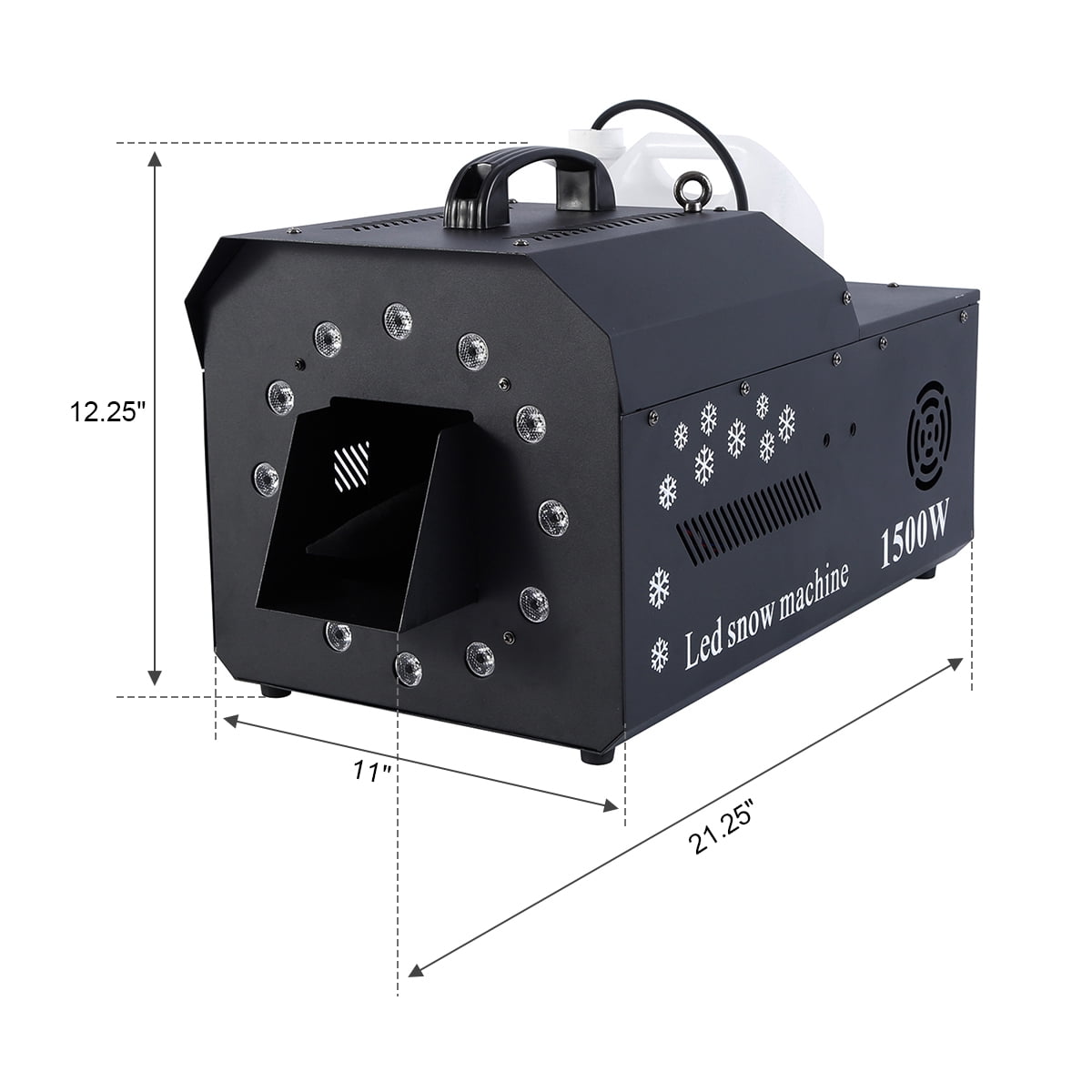 TCFUNDY 1500W LED Snow Machine High Output Snowflake Maker DMX512 RGB 3in1 w/ Wireless Remote Stage Atmospheric Effect