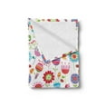 thumbnail image 2 of Flower Soft Flannel Fleece Throw Blanket, Playful Garden Colorful Meadow with Blossoming Flowers Strawberries Birds Animals, Cozy Plush for Indoor and Outdoor Use, 50" x 70", Multicolor, by Ambesonne, 2 of 5