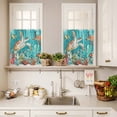 thumbnail image 3 of Teal Sea Turtle Curtain Valances Set Retro Ocean Fish Seashell Coral Nautical Kitchen Curtains 36&nbsp;inch Length Rod Pocket Valance and Tiers 3 Piece Set Small Bedroom Bathroom Laundry Decor, 3 of 9