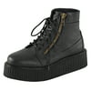 Mens Platform Boots Black Creeper Shoes Lace Up High Top Sneakers 2 In Platform