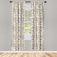 thumbnail image 5 of Ambesonne Floral Window Curtains, Abstract Calla Lily, Each 28" W x 63" L, Purple Grey Ivory, 5 of 5
