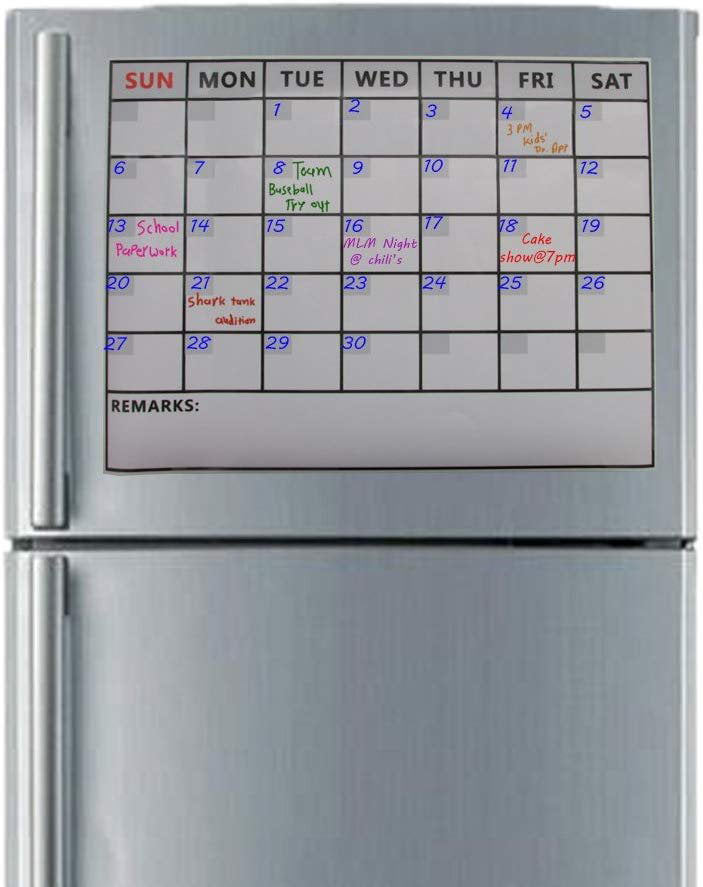 refrigerator dry erase calendar flexible monthly planner 11.