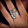 thumbnail image 2 of Hand Carved Flower Ring Female Jewelry, 2 of 6