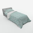 thumbnail image 2 of Ambesonne Spring Bedding Set 3 Pcs, Pattern with Flower Stem, Twin XL, Pale Blue Teal White, 2 of 2