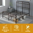 thumbnail image 3 of Metal California King Size Bed Frame with High Headboard,Durable and Stable,14 Inches High,Noise-Free,Reinforced for Underbed Storage Space,Easy Assembly-Brown, 3 of 6