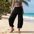 thumbnail image 2 of Jerdar Womens Balloon Pants Summer Flowy Wide Leg Pants Adjustable Drawstring Vacation Beach Pants L, 2 of 6