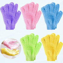 5 Pieces Wash Gloves, Exfoliating Gloves Double Side Bath Gloves Shower, Body Gloves, Scrubbing Bath Gloves for Body Exfoliate (5 Colors)