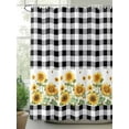 thumbnail image 2 of Shower Curtain Sunflower Shower Curtains for Bathroom, Waterproof Polyester Shower Curtain Set with Hooks, Stall Long Size 54"x78" Black Buffalo Plaid Check, 2 of 6
