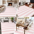 thumbnail image 6 of Pink and White Striped Large Area Rugs 8x10 ft Gradient Geometric Washable Rug Non Slip Indoor Carpet Absorbent Floor Mat for Living Room Bedroom Dining Room, 6 of 9