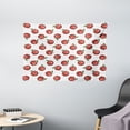 thumbnail image 1 of Apple Tapestry, Hand Drawn Cartoon Apples Organic Juicy Delicious Fruit Healthy Eating, Wall Hanging for Bedroom Living Room Dorm Decor, 60W X 40L Inches, Dark Coral Green White, by Ambesonne, 1 of 2
