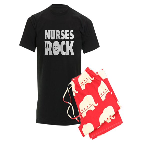 CafePress - Nurses Rock - Men's Dark Pajamas