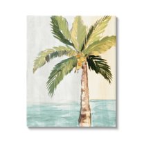Stupell Industries Palm Tree Leaves Tropical Summer Breeze Beach Canvas Wall Art, 24 x 30, Design by Robin Maria