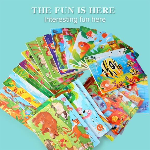 Feledorashia 12 Piece Wood Puzzles for Toddlers 1-3, Early Education Jigsaw Puzzles Toys Christmas Gifts for Boys and Girls